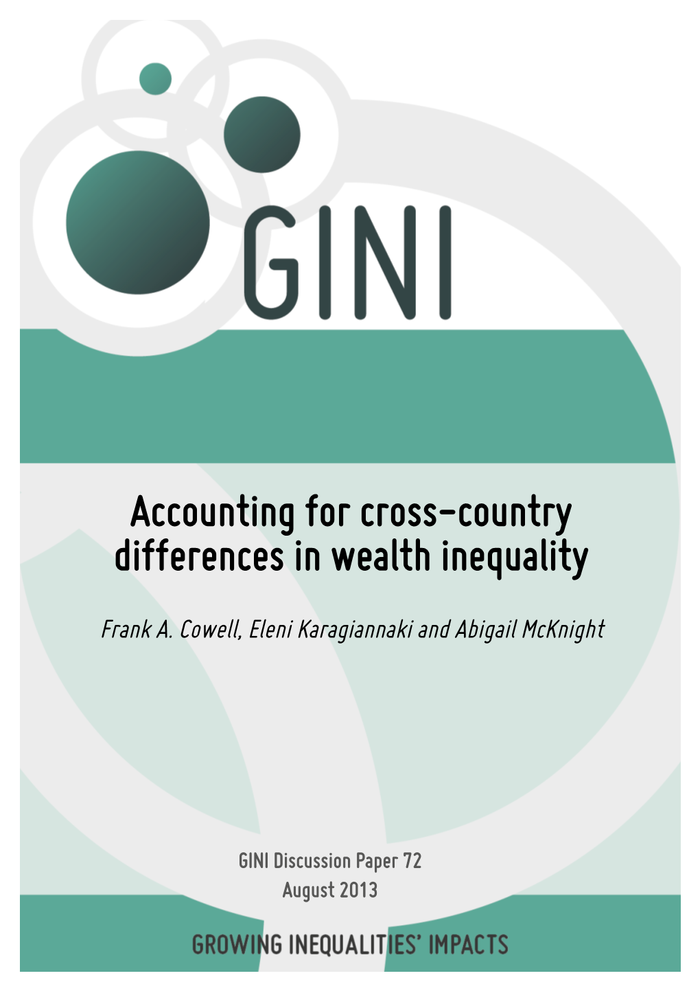 Accounting for Cross-Country Differences in Wealth Inequality ! Frank A