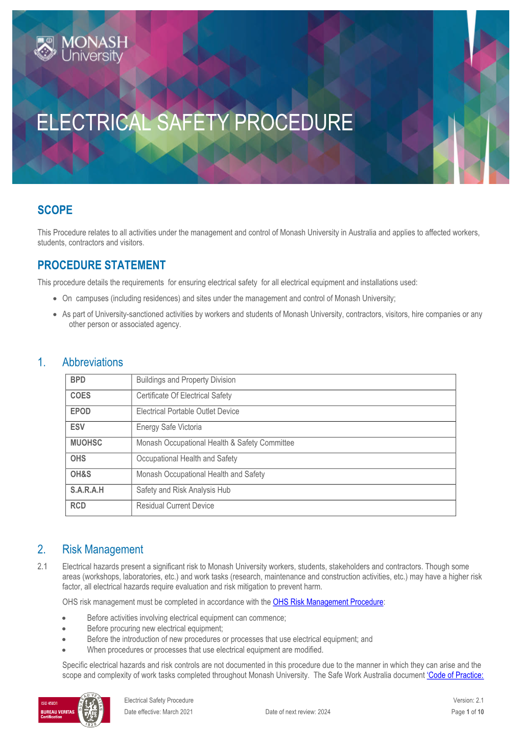 Electrical Safety Procedure