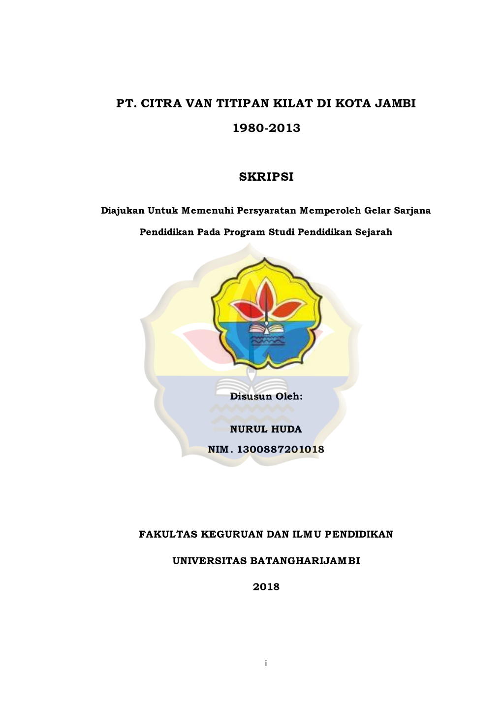 Pt. Citra Van Titipan Kilat Di Kota Jambi 1980-2013 Skripsi