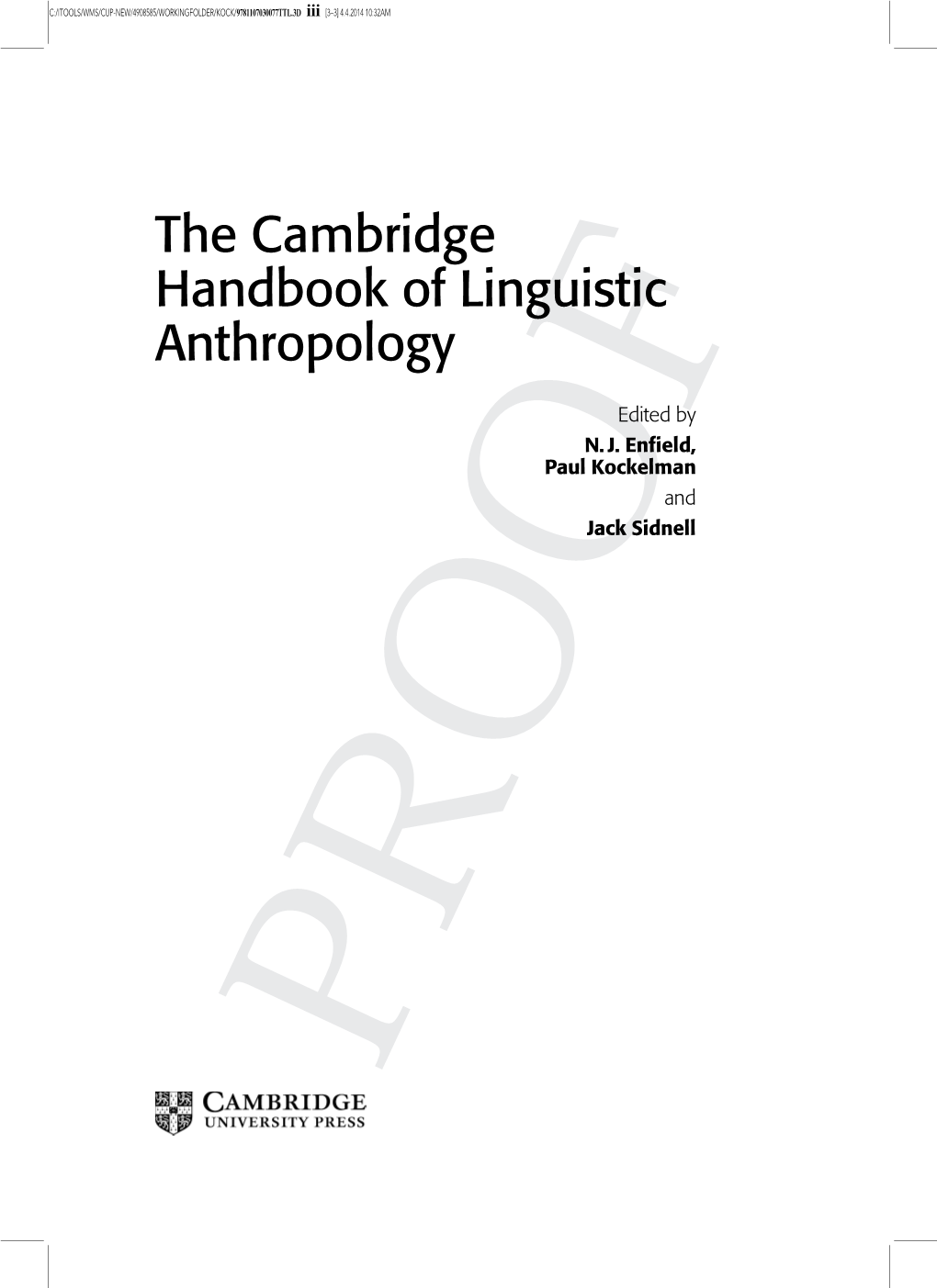 The Cambridge Handbook of Linguistic Anthropology