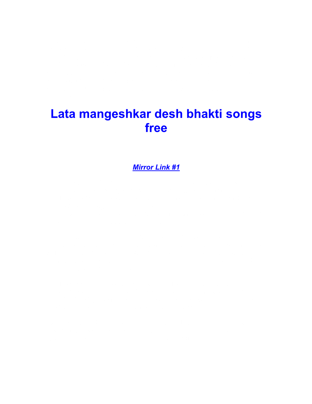 Lata Mangeshkar Desh Bhakti Songs Free