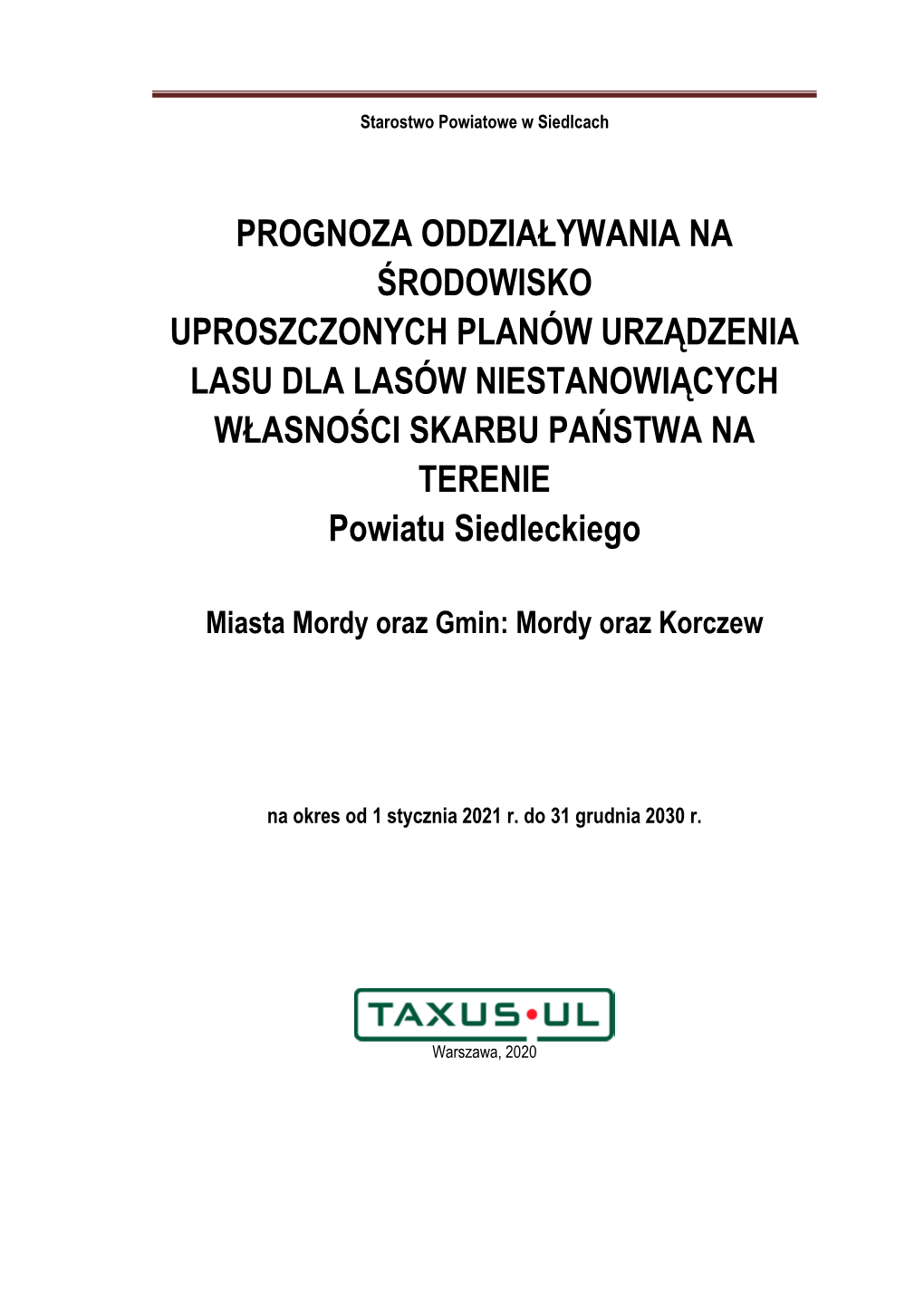 Prognozy Oddziaływania Na Środowisko Uproszczonych Planów