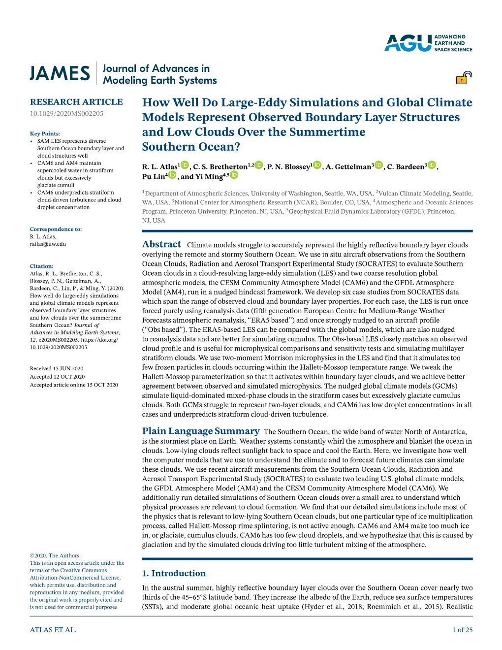 How Well Do Large‐Eddy Simulations and Global Climate Models