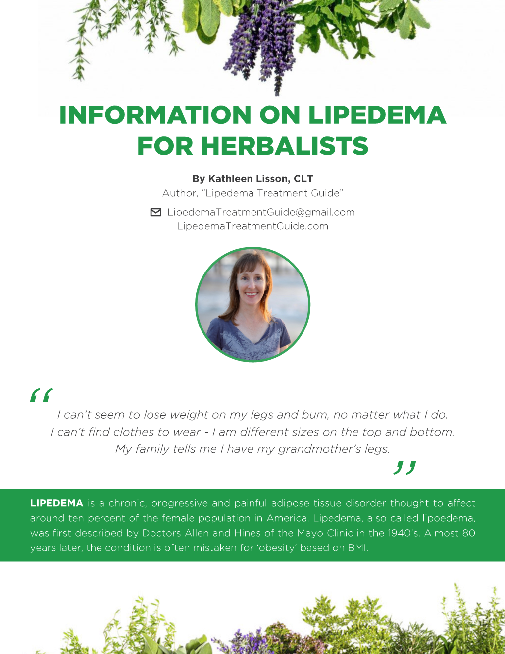 Information on Lipedema for Herbalists