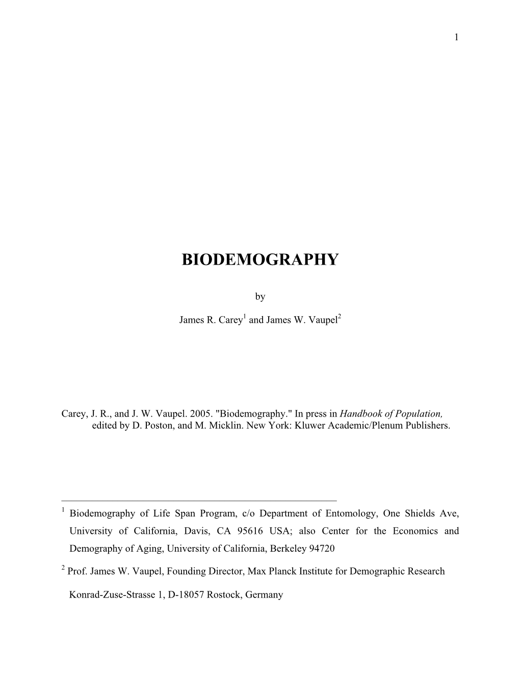 Biodemography