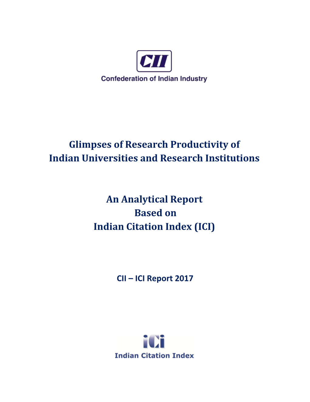 A Report Based on Indian Citation Index 2017