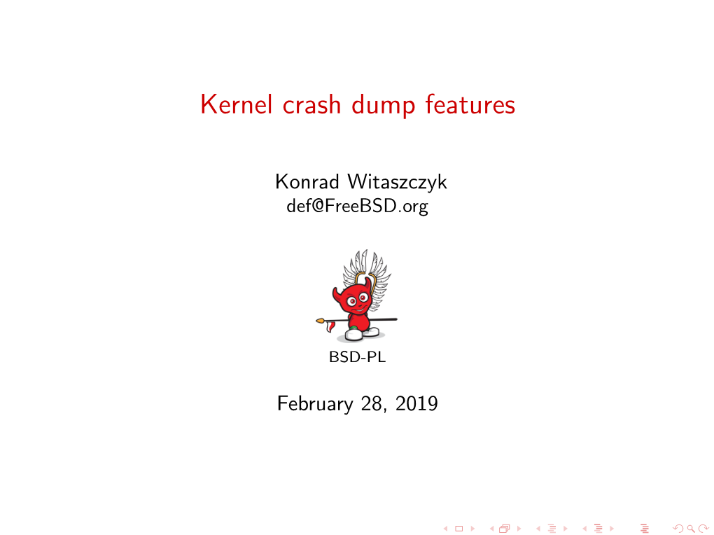 Kernel Crash Dump Features
