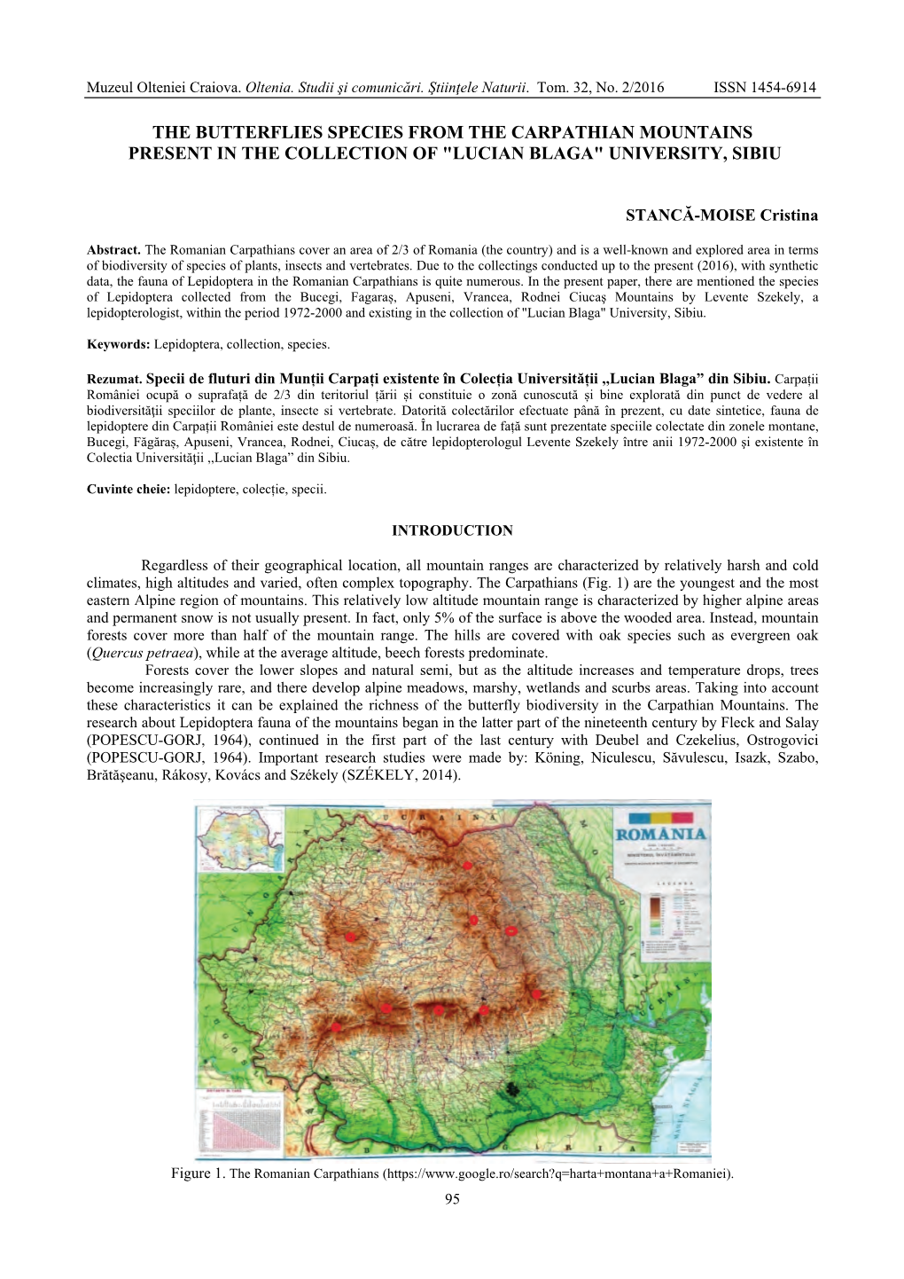 The Butterflies Species from the Carpathian Mountains Present in the Collection of 