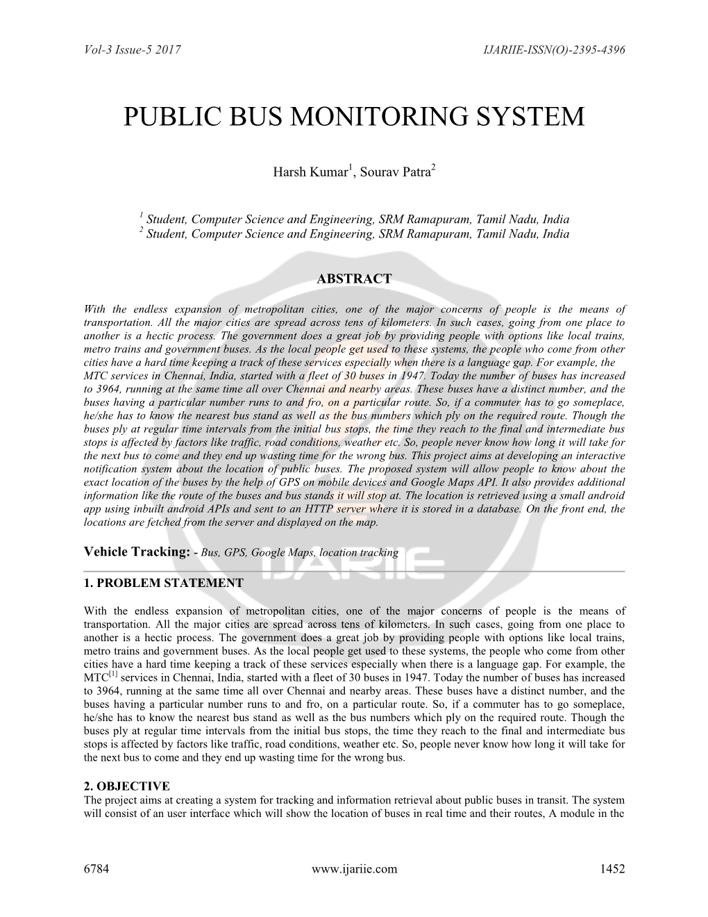 Public Bus Monitoring System