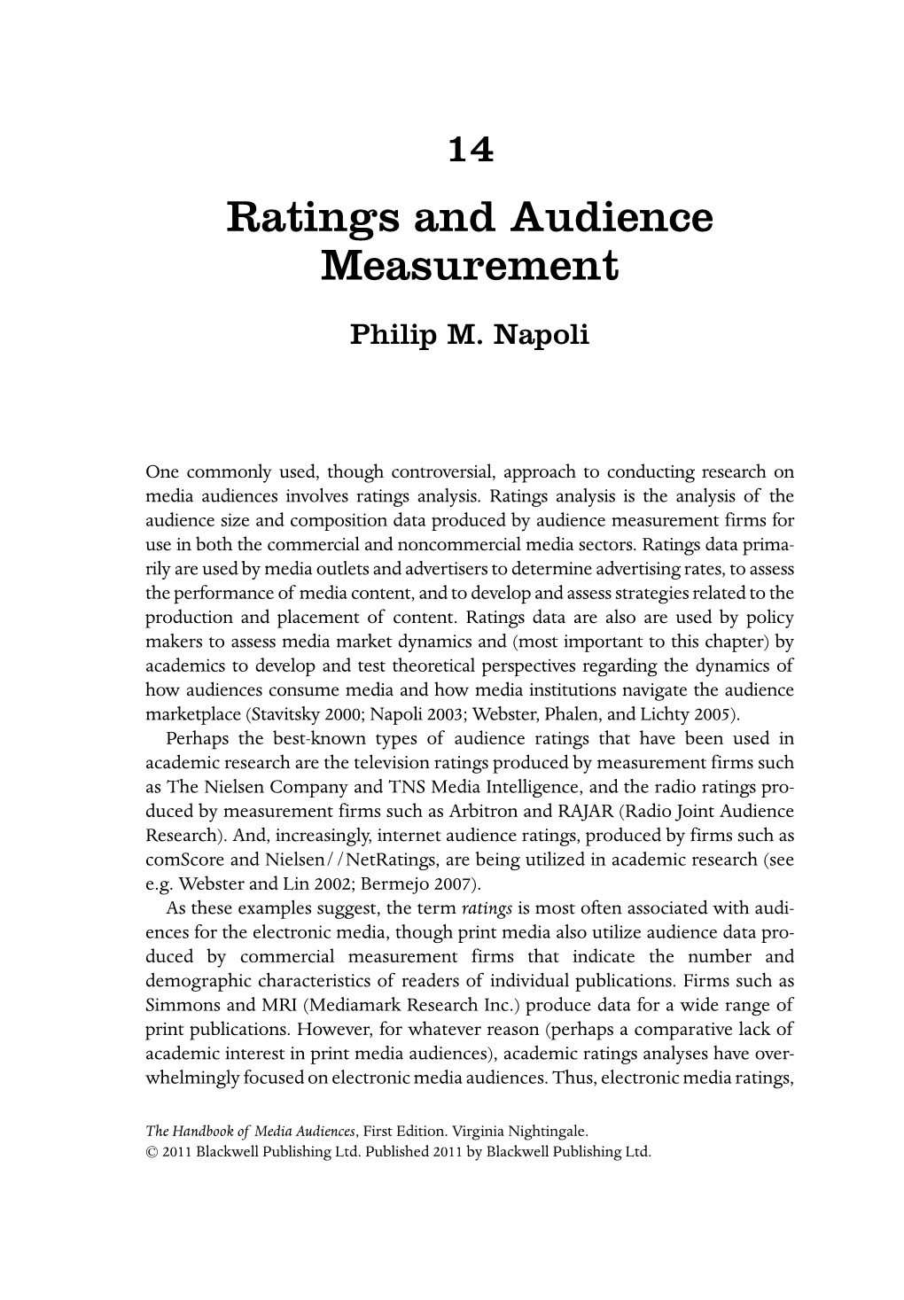 Ratings and Audience Measurement