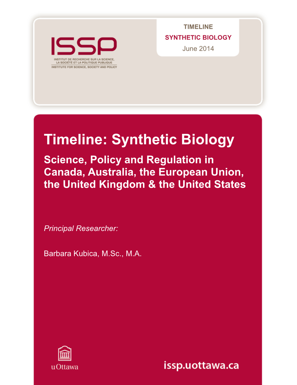 SYNTHETIC BIOLOGY June 2014