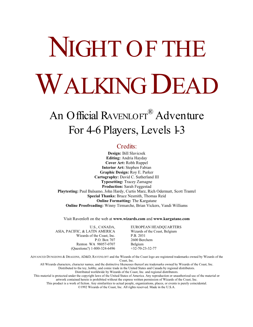 Night of the Walking Dead