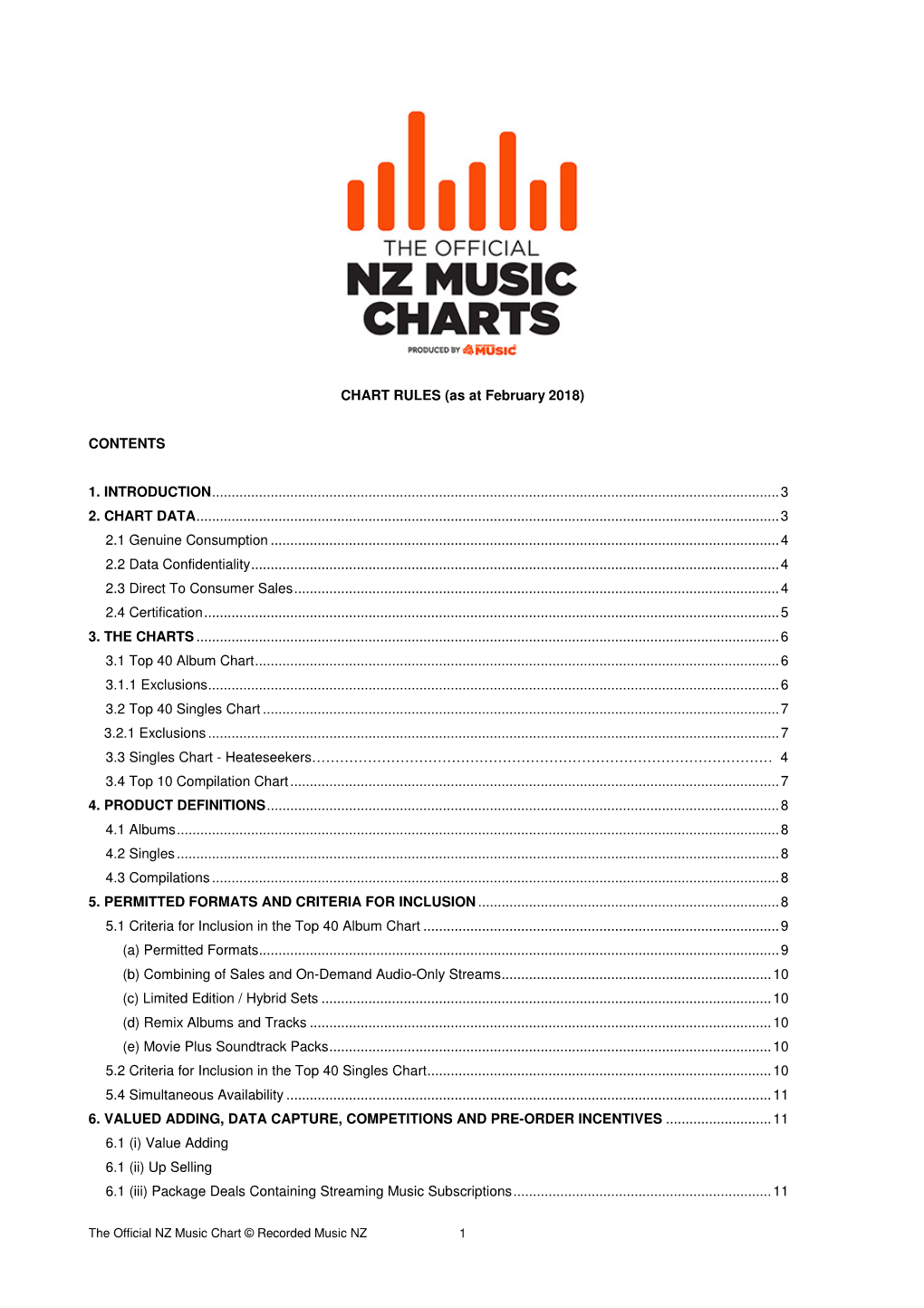 The Official New Zealand Music Charts – Chart Rules