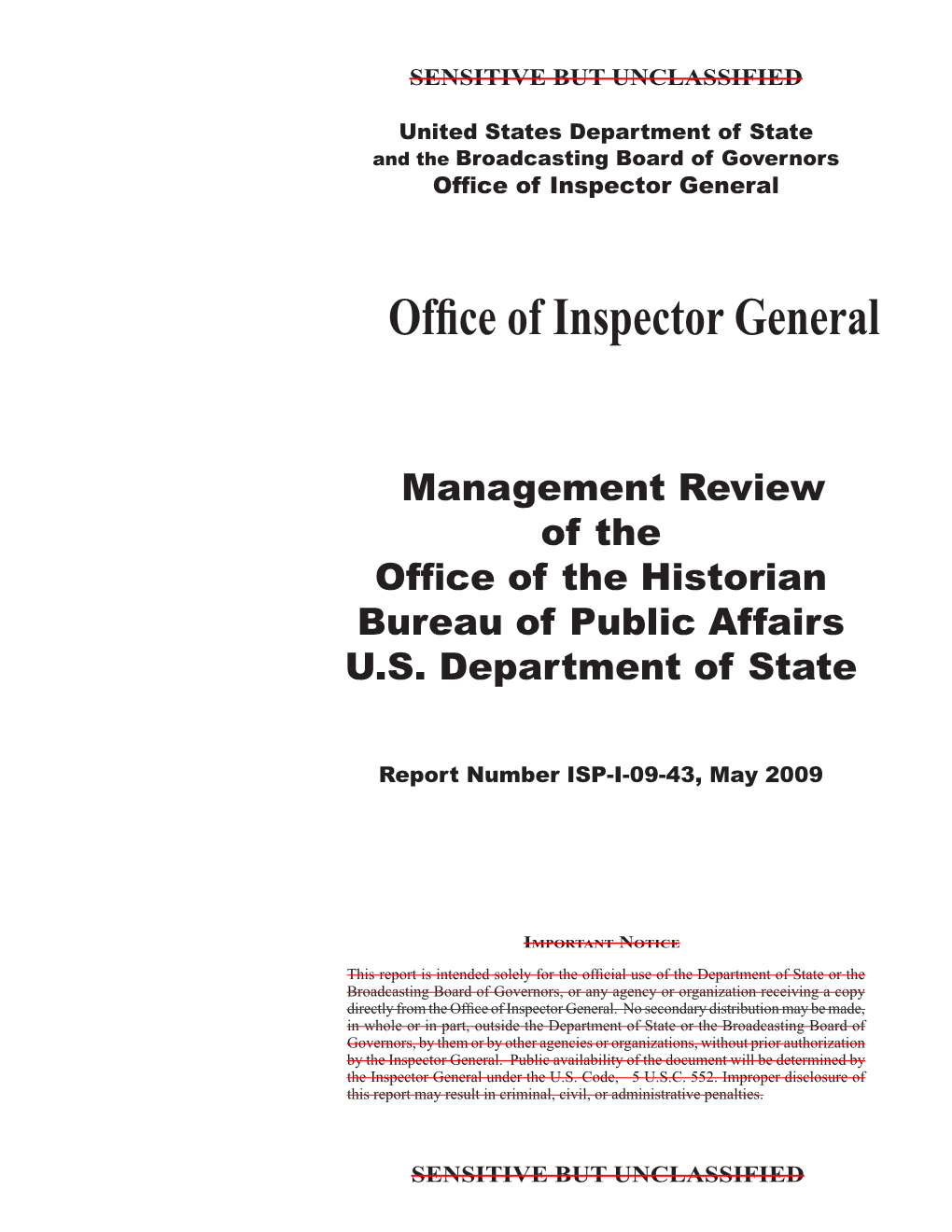 Management Review of the Office of the Historian