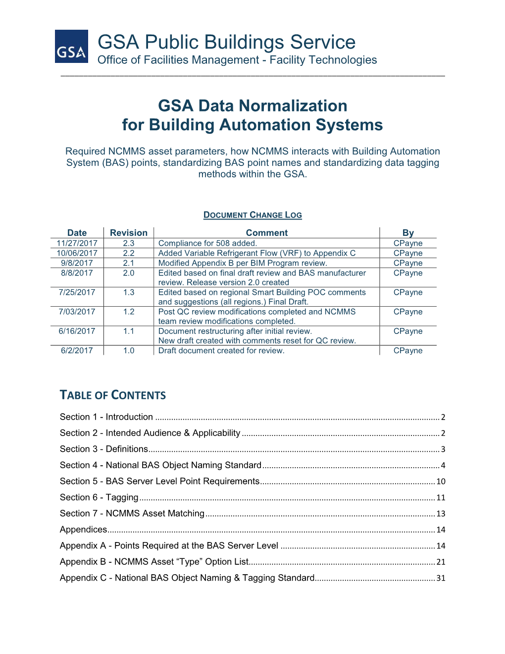 GSA Data Normalization for Building Automation Systems