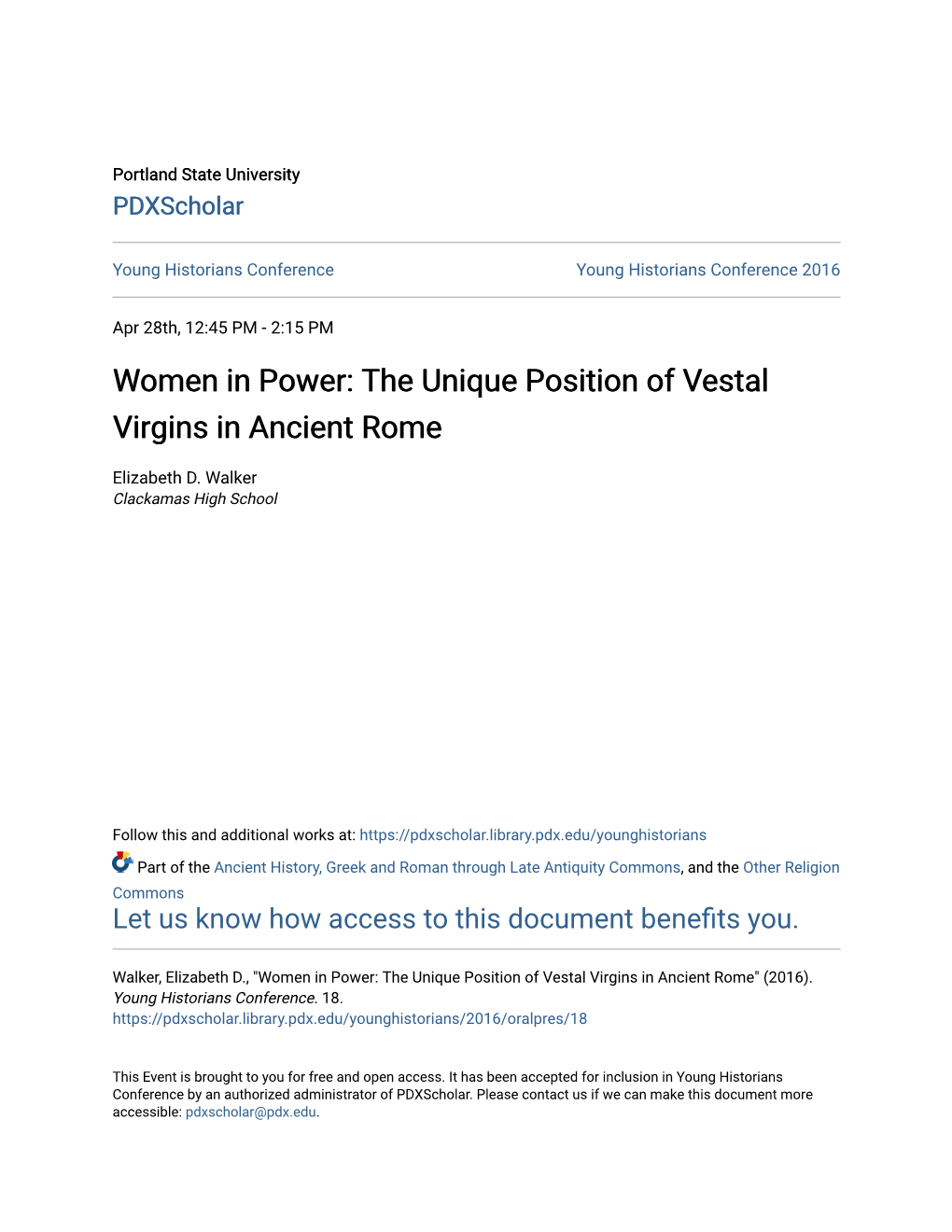 The Unique Position of Vestal Virgins in Ancient Rome