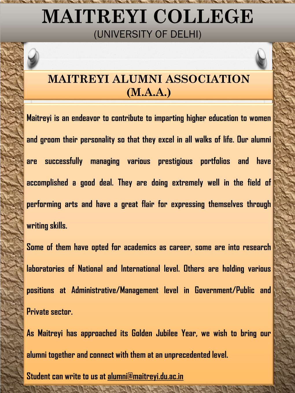 Maitreyi Alumni Association (M.A.A.)