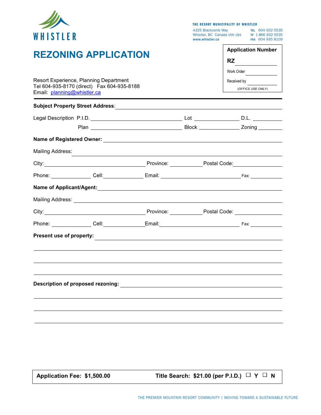 Rezoning Application Rz