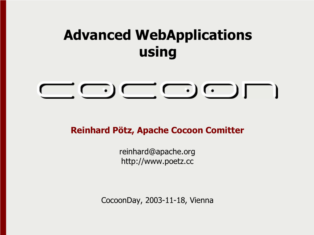 Advanced Webapplications Using