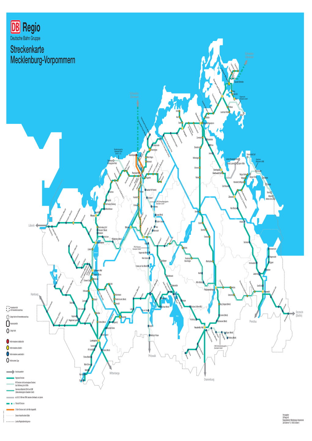 Streckenkarte Mecklenburg-Vorpommern Deutsche Bahn Gruppe