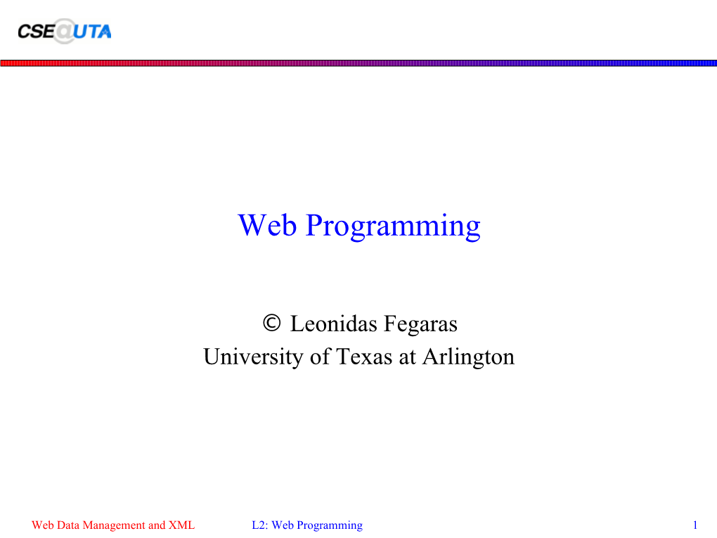 Web Programming