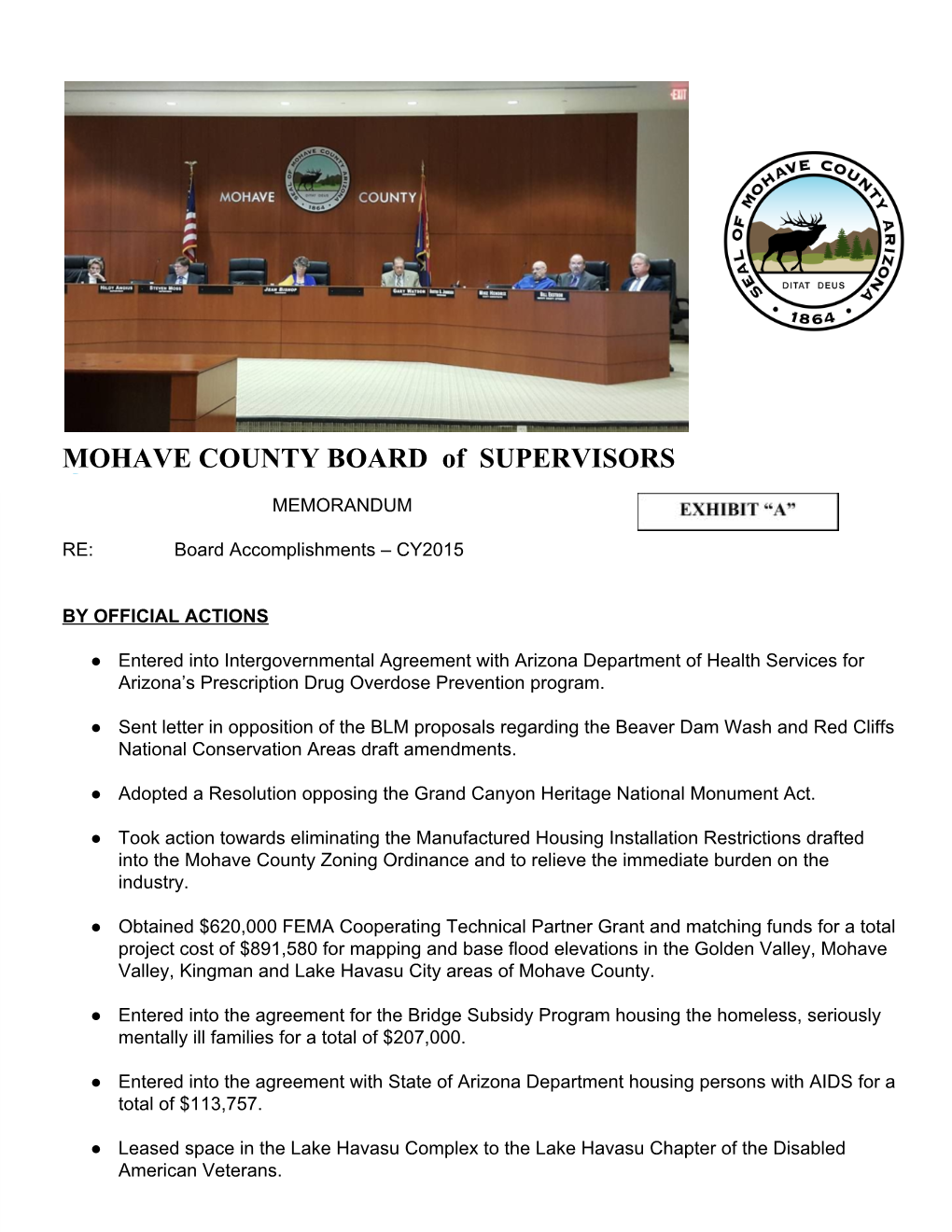 MOHAVE COUNTY BOARD of SUPERVISORS