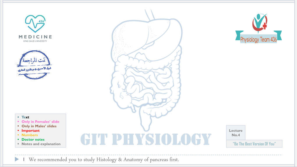 Physiology of the Pancreas