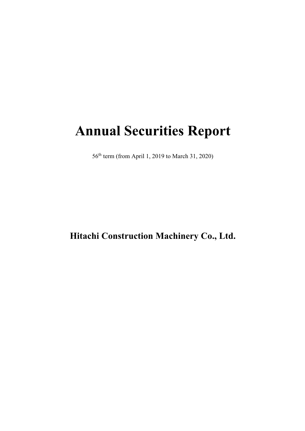 Annual Securities Report 56Th Term