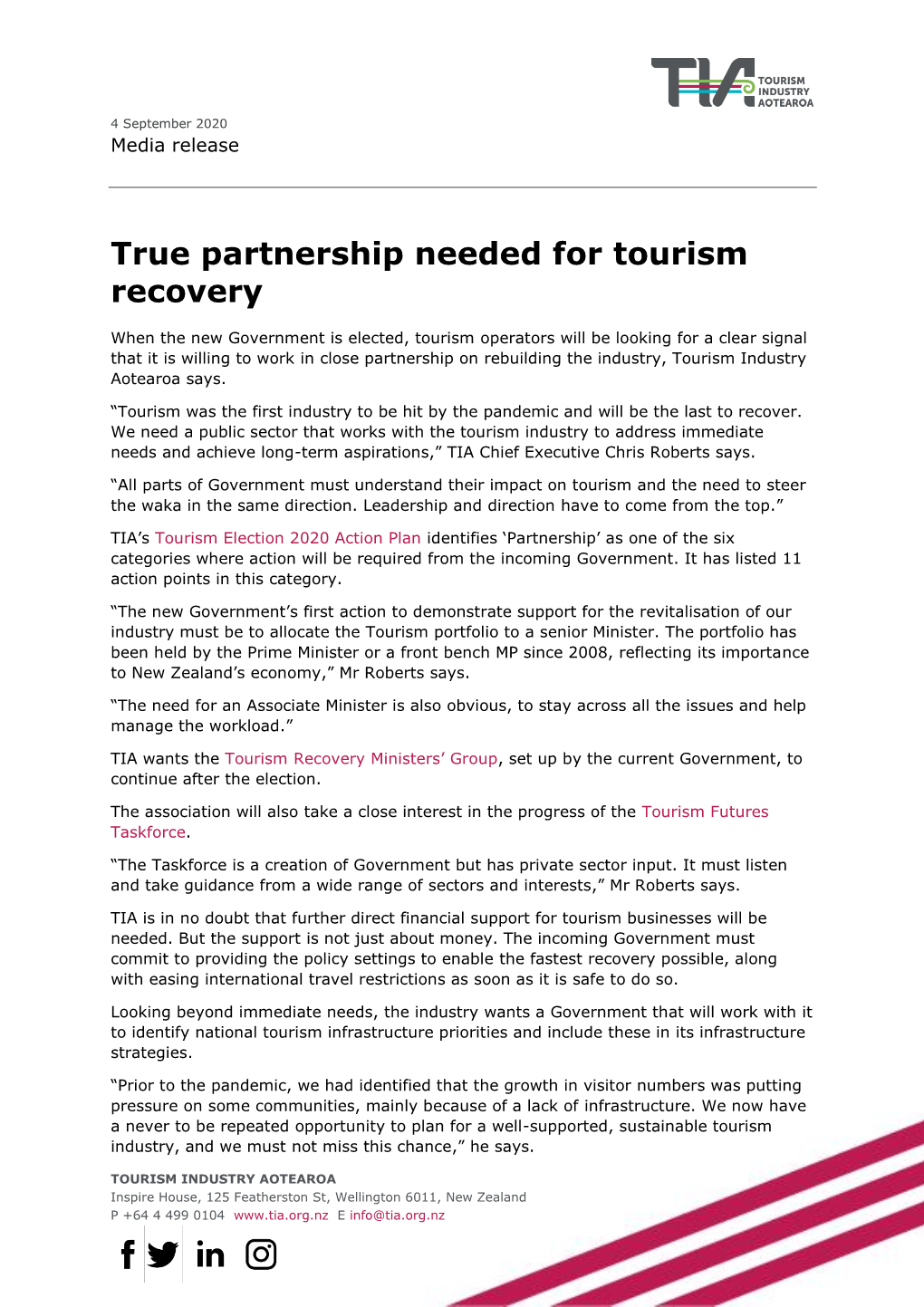 True Partnership Needed for Tourism Recovery