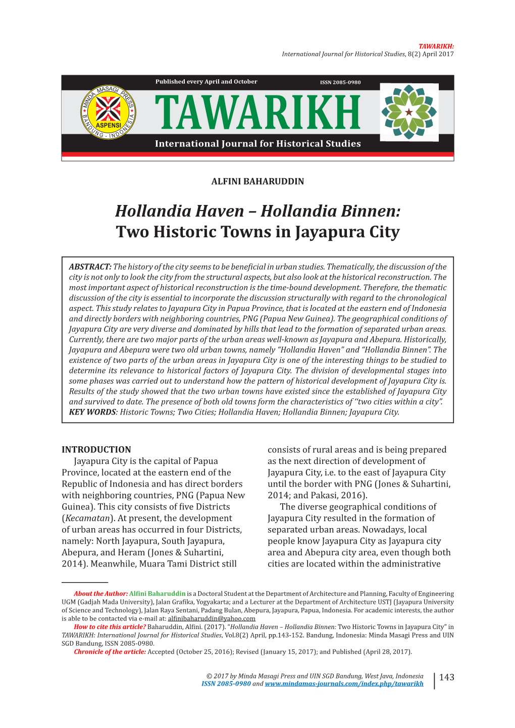 Hollandia Binnen: Two Historic Towns in Jayapura City