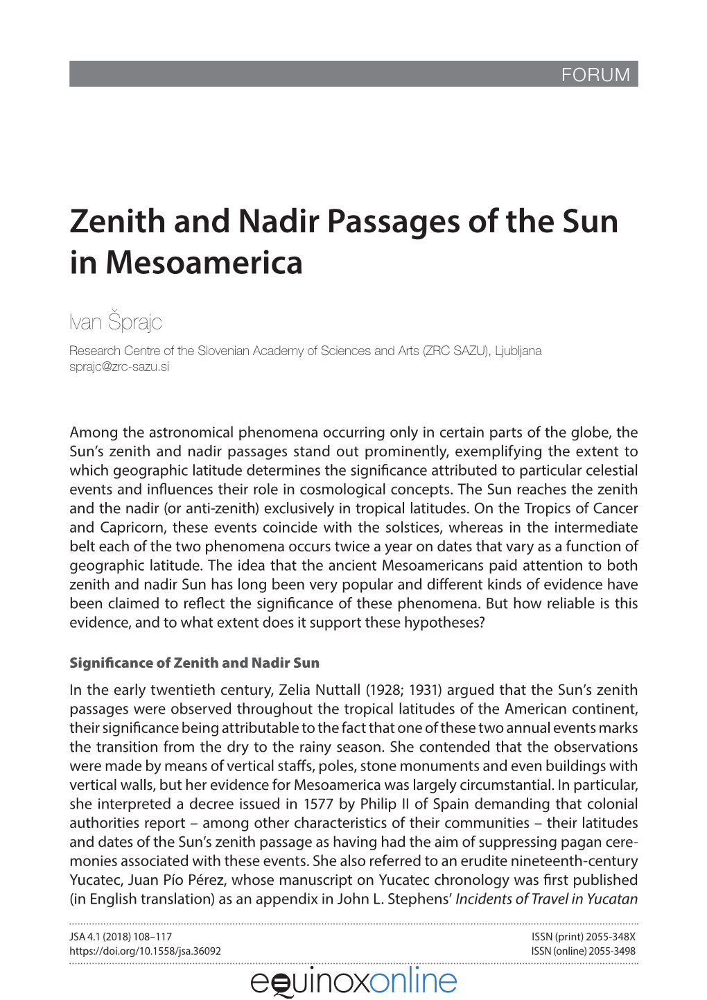 Zenith and Nadir Passages of the Sun in Mesoamerica