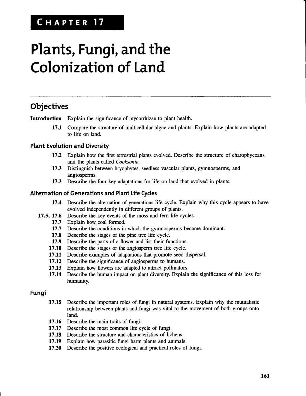 Plants, Fun Gi,And the Colonization of Land