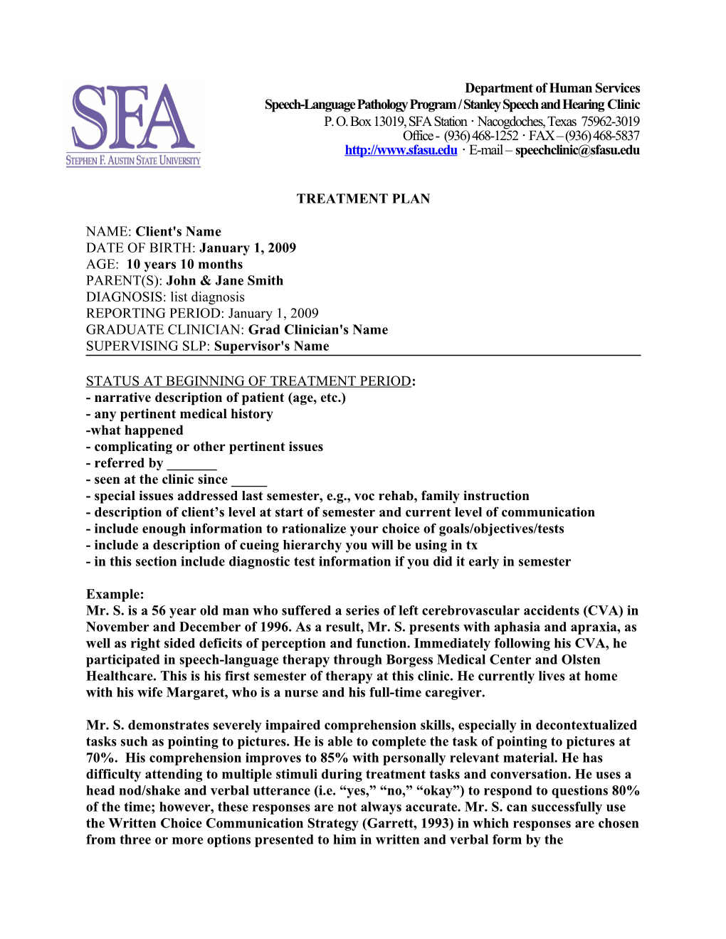 Speech-Language Pathology Program / Stanley Speech and Hearing Clinic