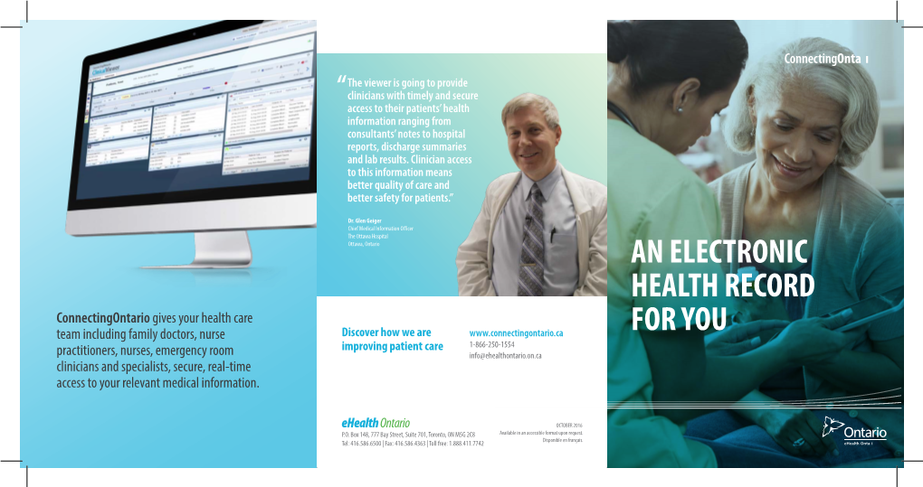 Connectingontario Patient Brochure