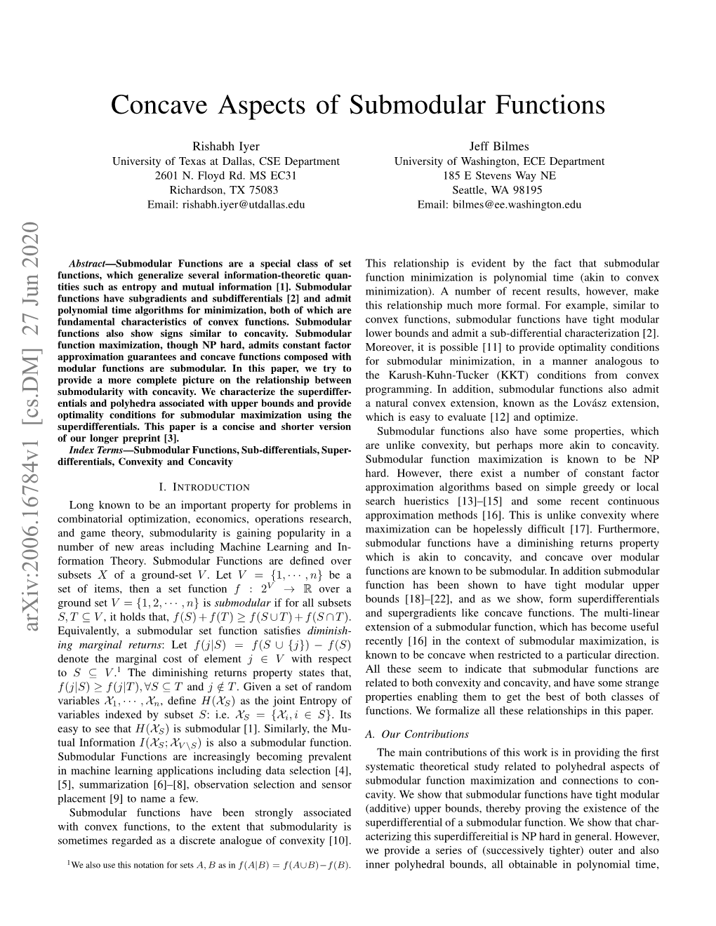 Concave Aspects of Submodular Functions