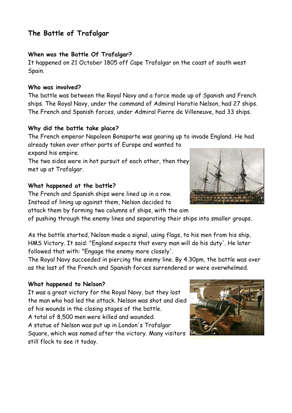 The Battle of Trafalgar