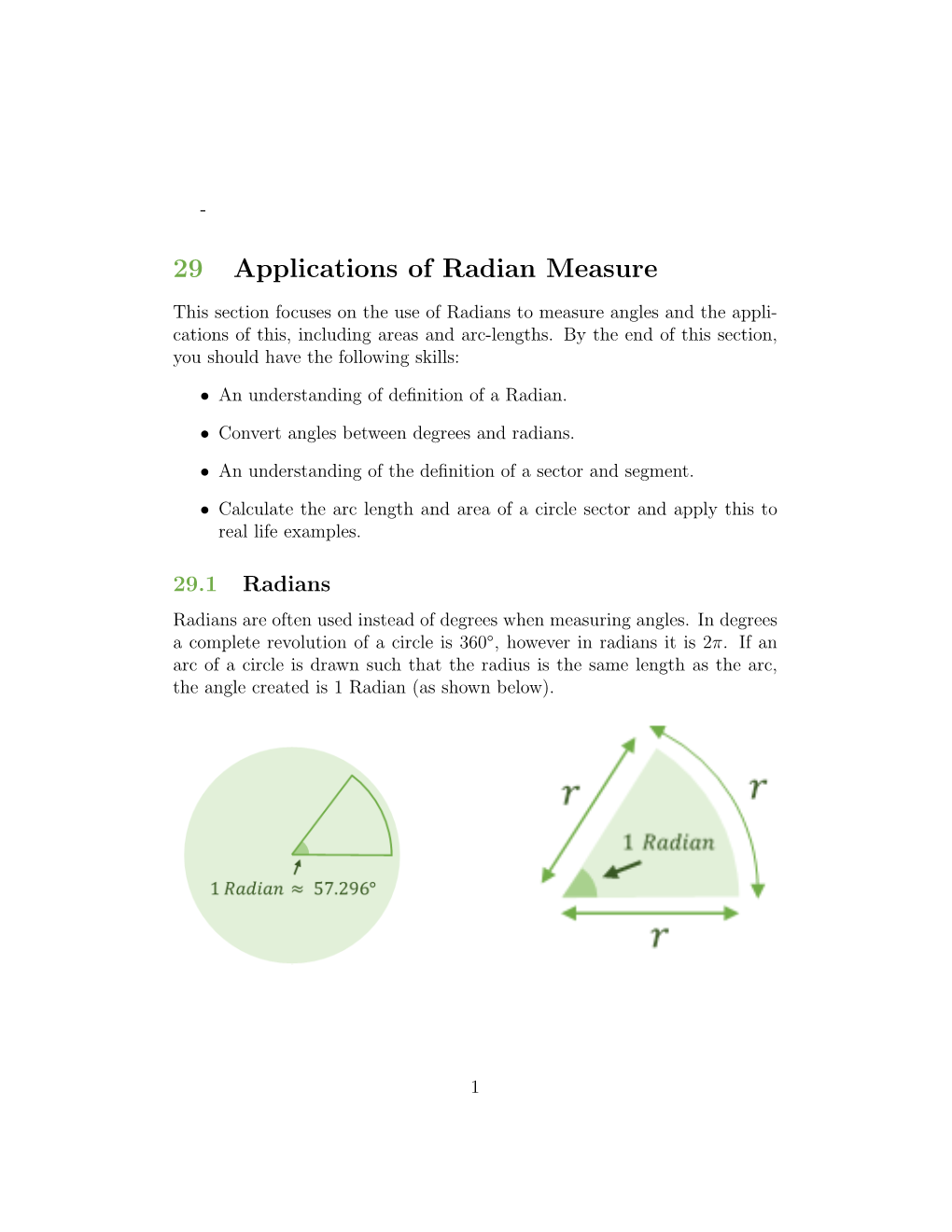 29 Applications of Radian Measure