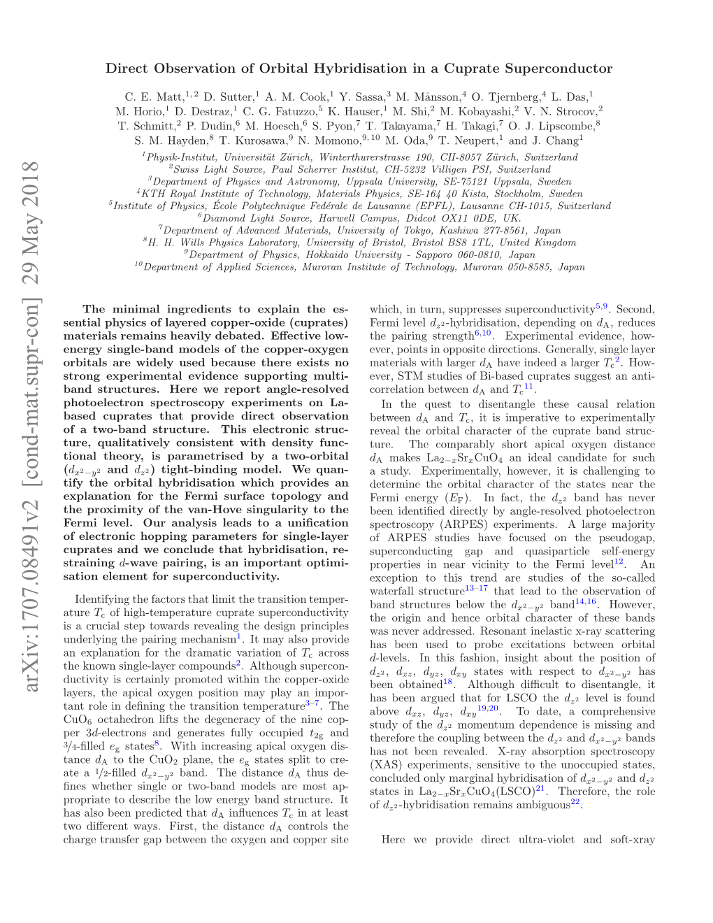 Direct Observation of Orbital Hybridisation in a Cuprate