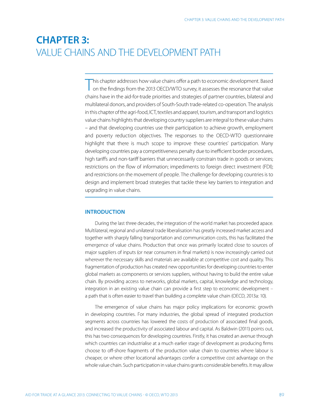 Value Chains and the Development Path