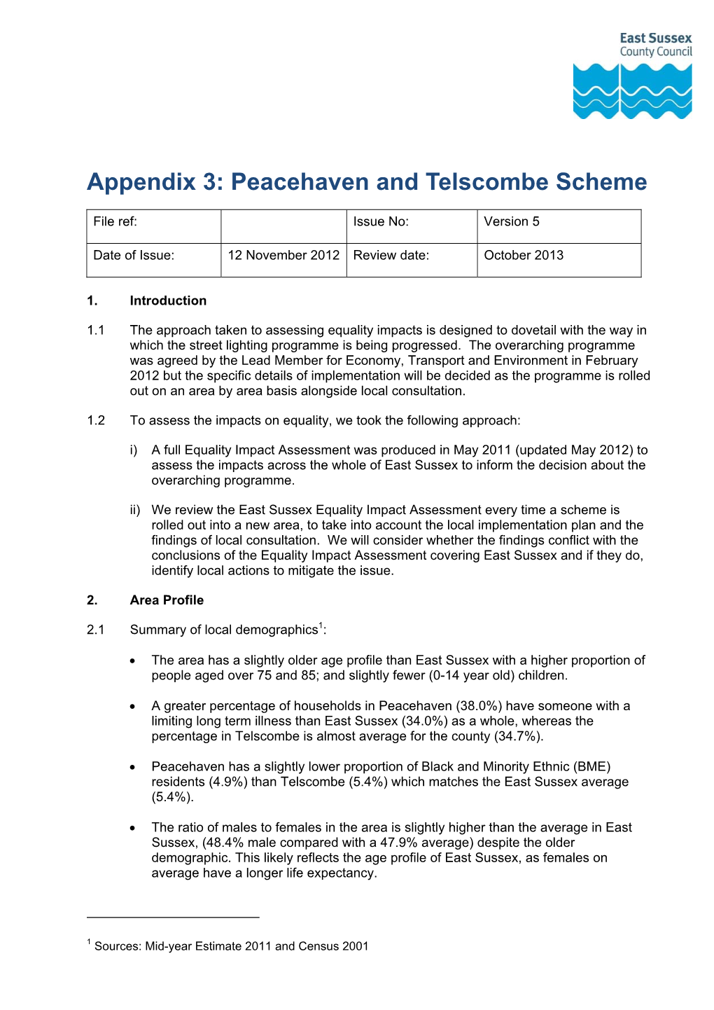 Peacehaven and Telscombe Scheme