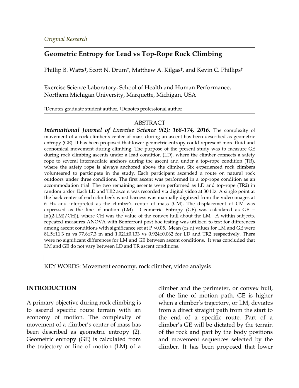 Geometric Entropy for Lead Vs Top-Rope Rock Climbing