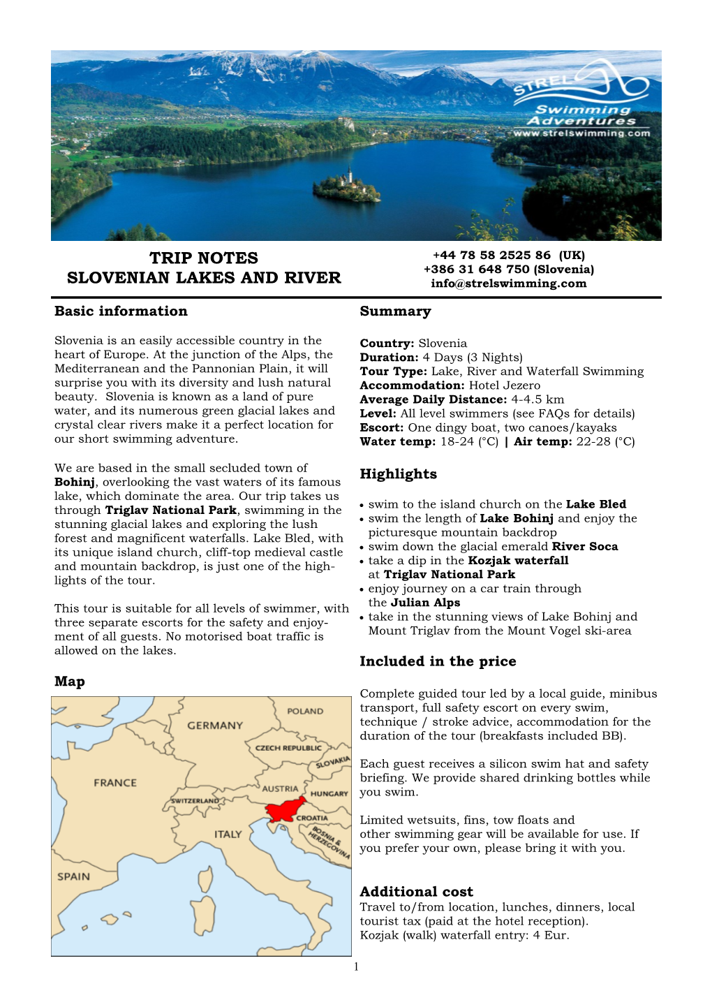 PDF Trip Notes: Lake and River Swimming In