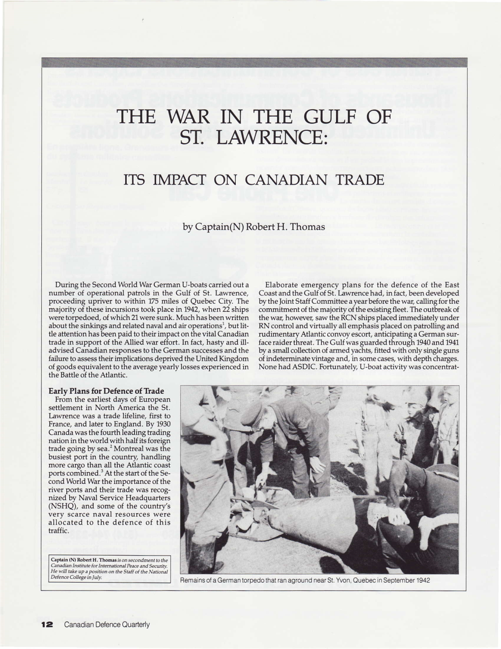 The War in the Gulf of St. Lawrence