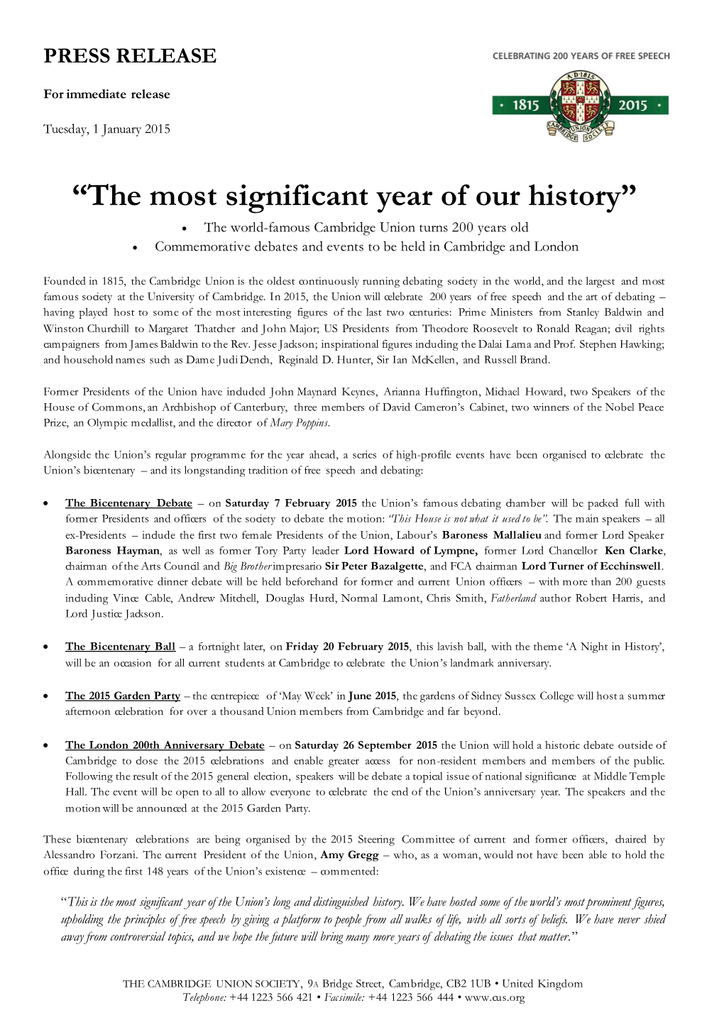 “The Most Significant Year of Our History”
