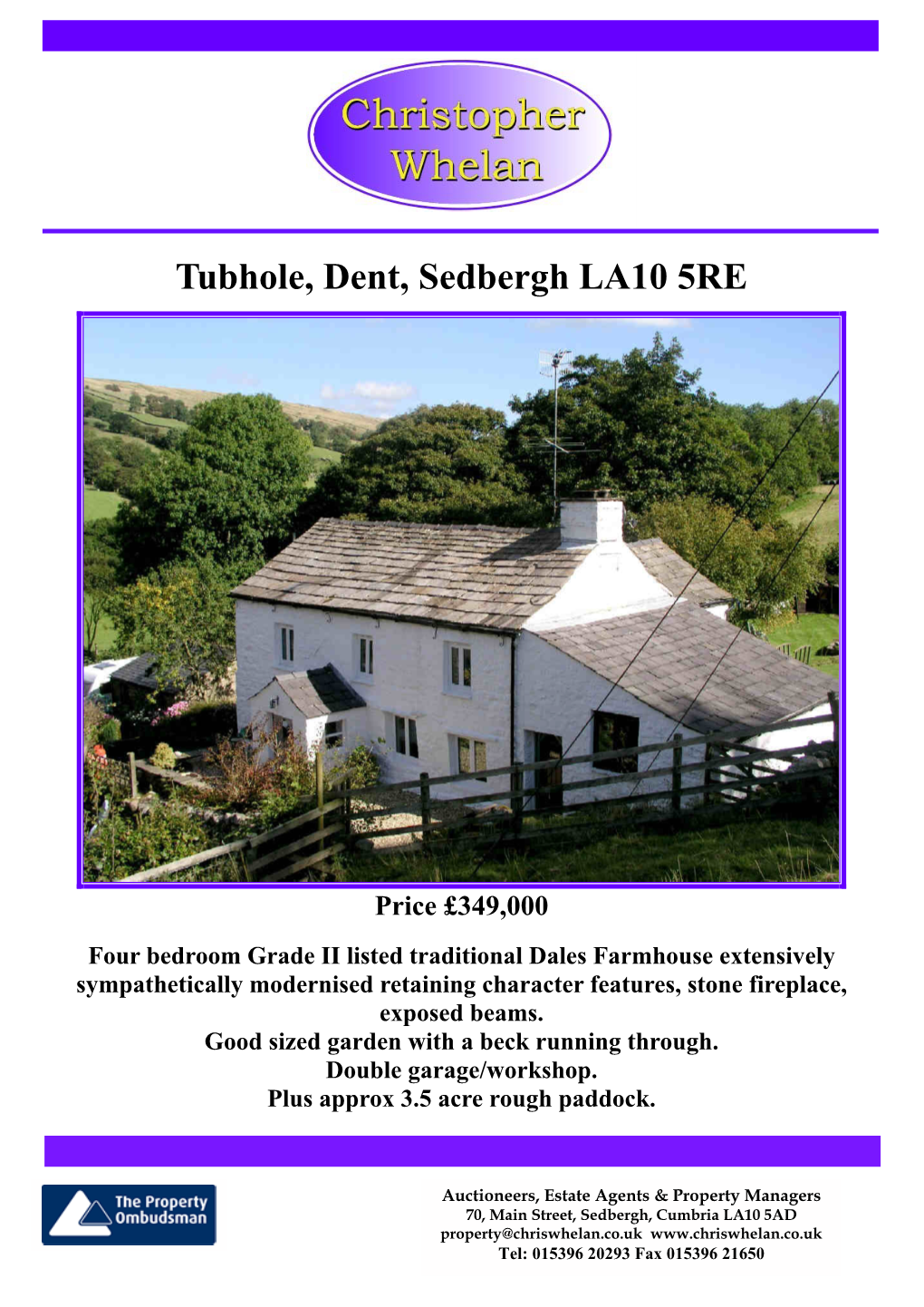 Tubhole, Dent, Sedbergh LA10 5RE