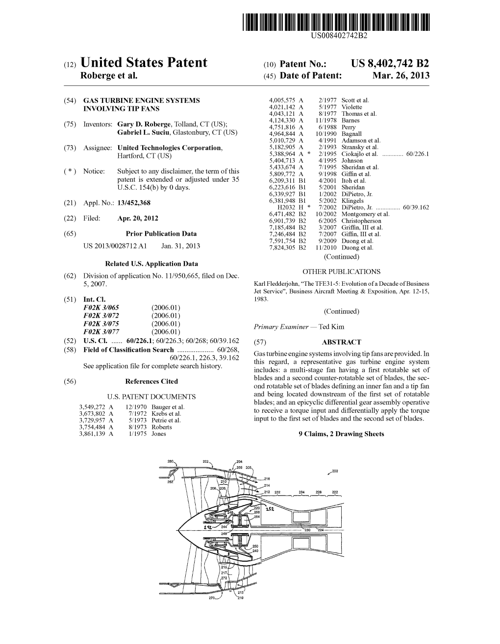 (12) United States Patent (10) Patent N0.2 US 8,402,742 B2 Roberge Et Al