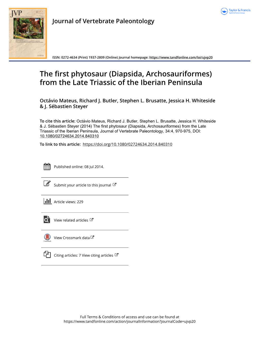 (Diapsida, Archosauriformes) from the Late Triassic of the Iberian Peninsula