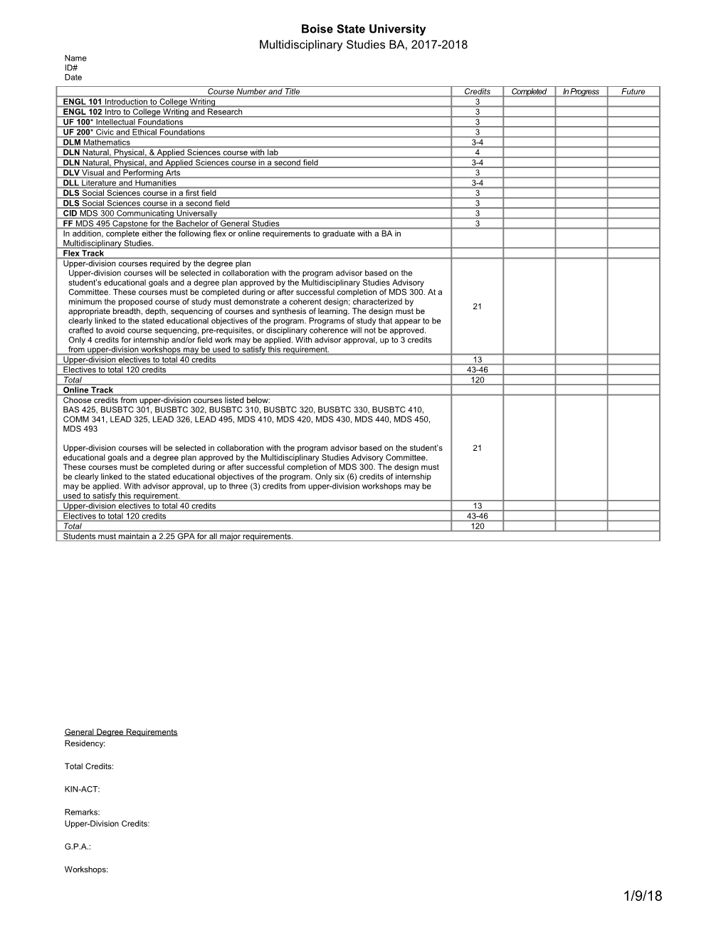 Course Number and Title