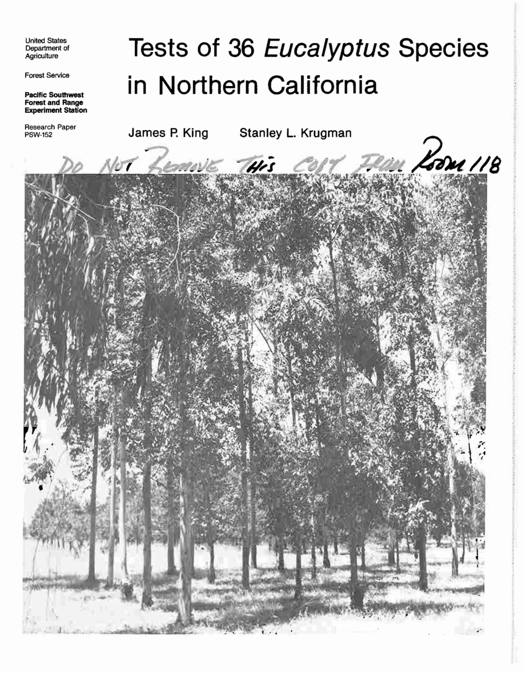 Tests of 36 Eucalyptus Species in Northern California