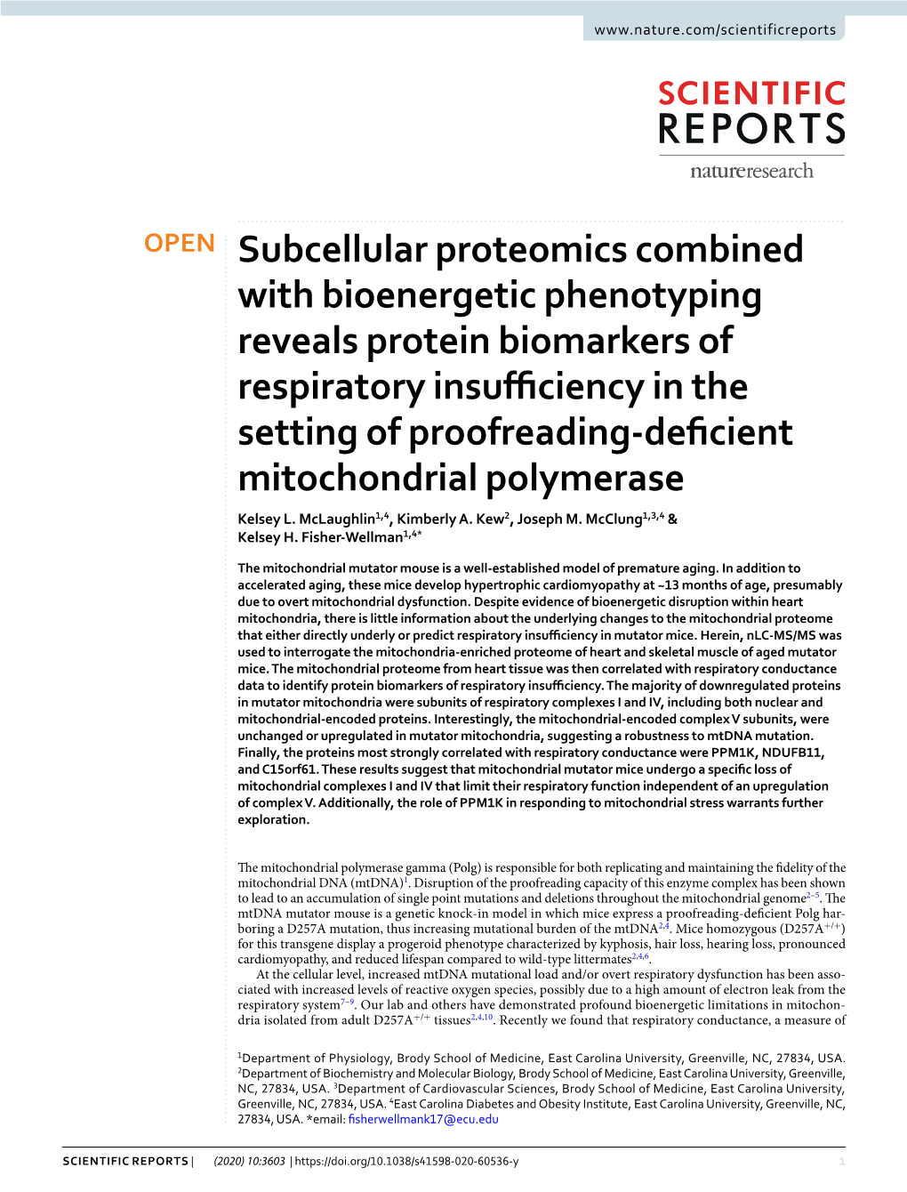 Subcellular Proteomics Combined with Bioenergetic Phenotyping Reveals